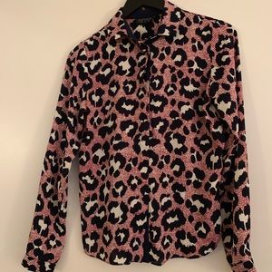 Topshop Leopard Print Blouse